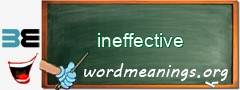 WordMeaning blackboard for ineffective